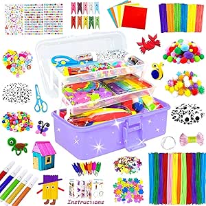 3000 Arts and Crafts Supplies for Kids Craft Kit All in 3 Layered Box