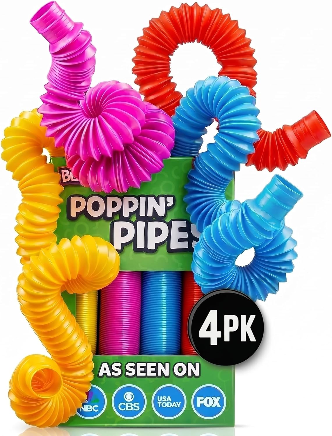 BunMo Poppin’ Pipes Pop Tubes – 4 Pack