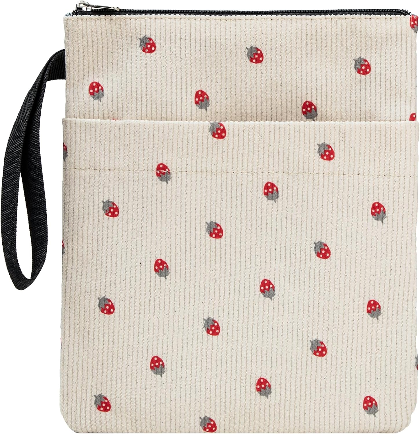 LParkin Embroidered Daisy Flower Book Sleeve with Zipper