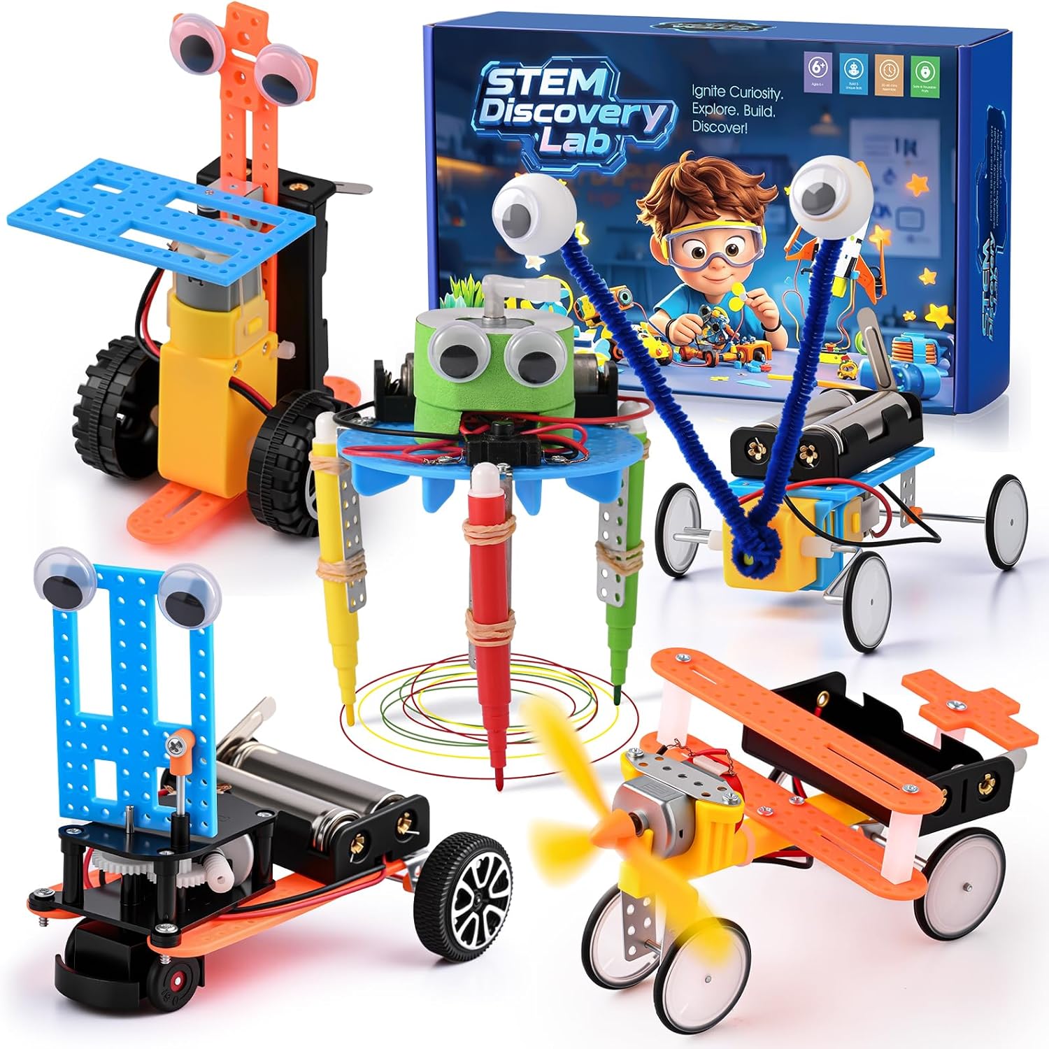 STEM Kits for Kids Ages 6-12, 5-in-1 Robot Building Kit